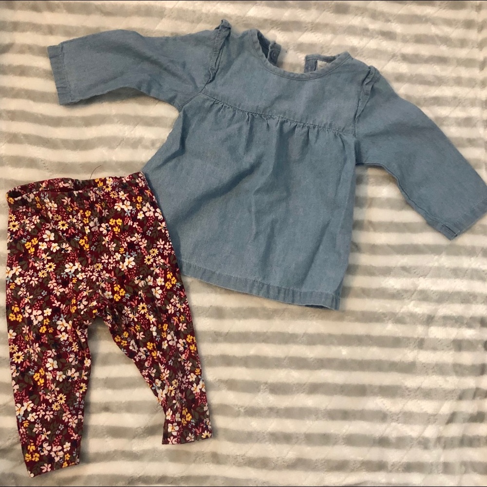 Carter’s Girls Denim shirt and floral pants